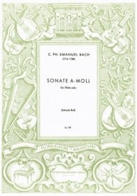 C P E Bach: Sonata in A minor for Flute by published by Ricordi